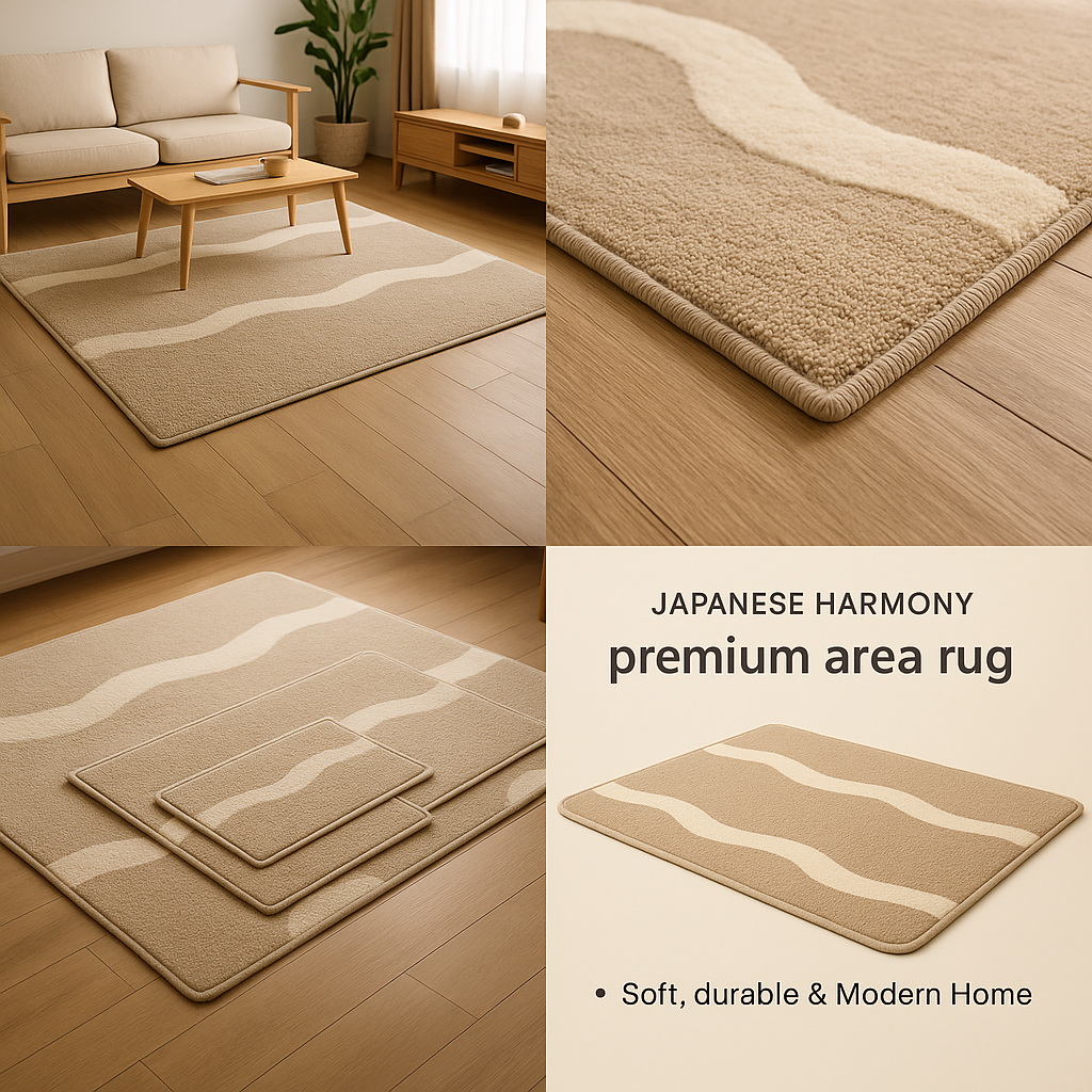Japanese Harmony Premium Area Rug – Modern Minimalist Home Decor
